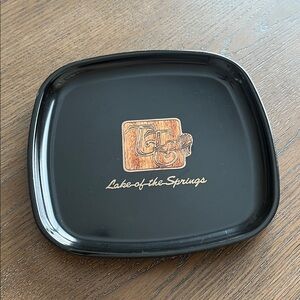 Couroc of Monterrey MCM Black Square Lake of the Springs Souvenir Serving Tray